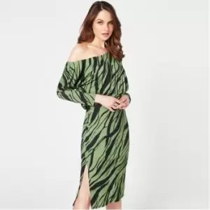 Image of Biba x Tess Daly Off Shoulder Dress - Green