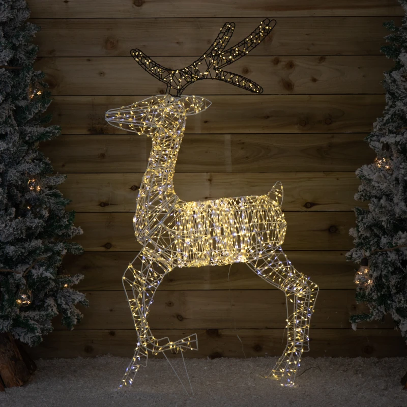 Image of 1.3m Light up FlexiBrights Christmas Reindeer with 1880 White and Warm White LEDs