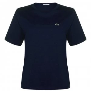 Image of Lacoste Crew Neck T Shirt - Navy Blue