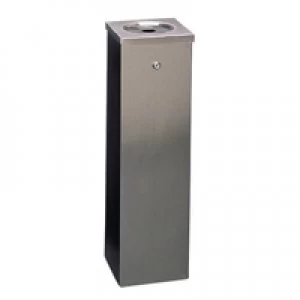 Image of Slingsby Silver Flat Top 6.6 Litre Cigarette Ash Tower Bin 316015