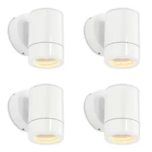 Image of 4 PACK Outdoor IP65 Wall Downlight - Dimmable 7W LED GU10 - Gloss White