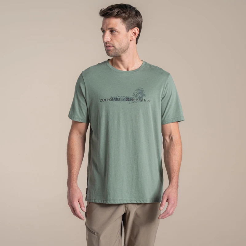 Image of Craghoppers Craghoppers Men Sabden Regular Fit Short Sleeved T-Shirt in Baby Blue Size: Medium Baby Blue M Male 5063260143042