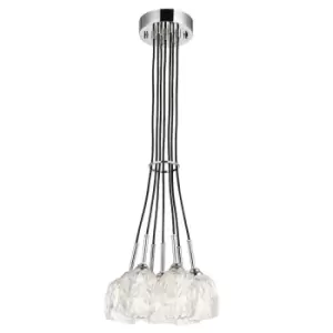 Image of 7 Bulb Chandelier LIght Highly Polished Nickel LED G9 3.5W