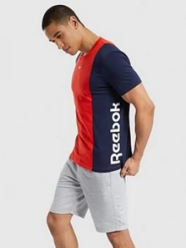 Image of Reebok Essentials Blocked T-Shirt - Red, Size L, Men
