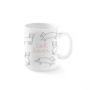 Image of FRINGE Pet Shop Stoneware Ceramic Cat Lover Mug (Pack of 4)