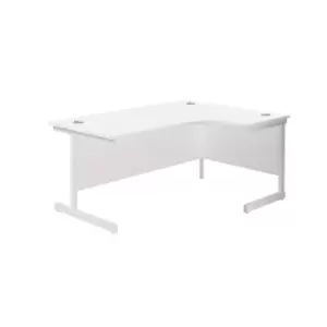 Image of 1600X1200 Single Upright Right Hand Radial Desk White - White + Desk High Ped
