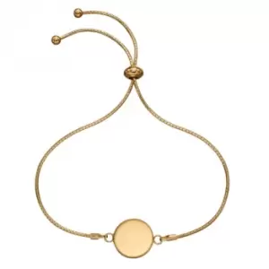 Image of Engravable Gold Plated Disc Toggle Bracelet B5306