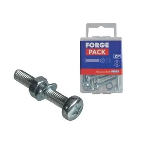 Image of ForgeFix Machine Screw Pozi Compatible Pan Head ZP M5 x 40mm Forge Pack 6