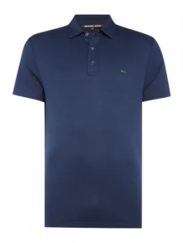 Image of Mens Michael Kors Slim fit sleek MK logo polo shirt Blue