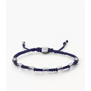 Image of Fossil Mens Vintage Casual Joyful Expression Pacific Recycled Nylon Beaded Bracelet - Blue
