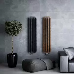 Image of Terma Ribbon Vertical Designer Radiator, Bright Copper (W)390mm (H)1720mm