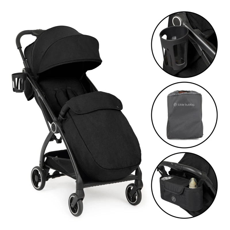 Image of Ickle Bubba Aries Autofold Stroller - Prime - Black One Size