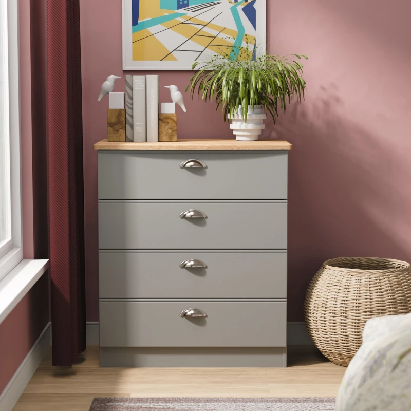 Image of Welcome Brooke 4 Drawer Chest Grey - Welcome Grey NK71601