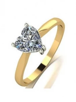 Image of Moissanite 9Ct Gold 1.00Ct Heart Solitaire Ring