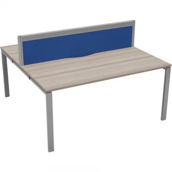 Image of 2 Person Double Bench Desk 1600X780MM Each - Silver/Grey Oak
