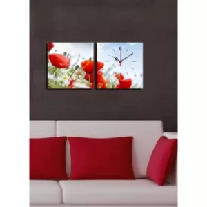 Image of 2P2828CS-15 Multicolor Decorative Canvas Wall Clock (2 Pieces)