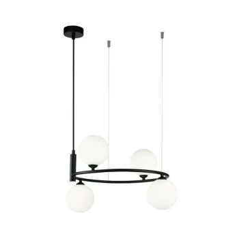 Image of Maytoni Lighting - Ring Ceiling Pendant Lamp Black, 4 Light, G9
