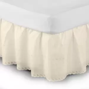 Image of Belledorm Easy Fit Broidery Anglaise Platform Valance (Double) (Cream)