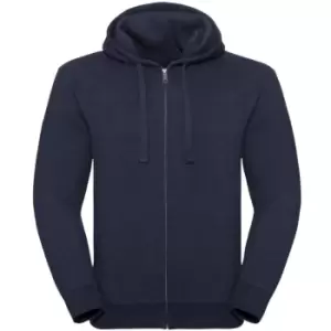 Image of Russell Mens Authentic Melange Zip Hoodie (S) (Indigo Melange)