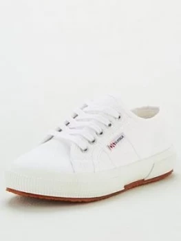 Image of Superga Girls 2750 Jcot Classic Lace Up Plimsoll Pumps - White
