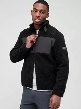 Image of Barbour International Berber Fleece Jacket - Black Size M Men