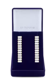 Image of Gold Plated Cubic Zirconia Baguette Linear Earrings - Gift Boxed