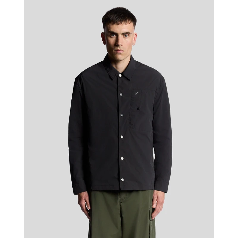 Image of Lyle and Scott Crinkle Overshirt Black male L