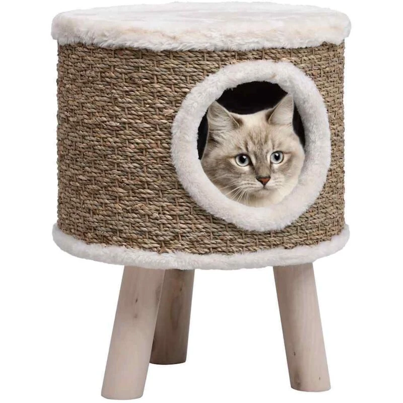 Image of VIDAXL Cat House with Wooden Legs 41cm Seagrass Vidaxl 8720286062340