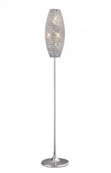 Image of Floor Lamp 4 Light Polished Chrome, Crystal