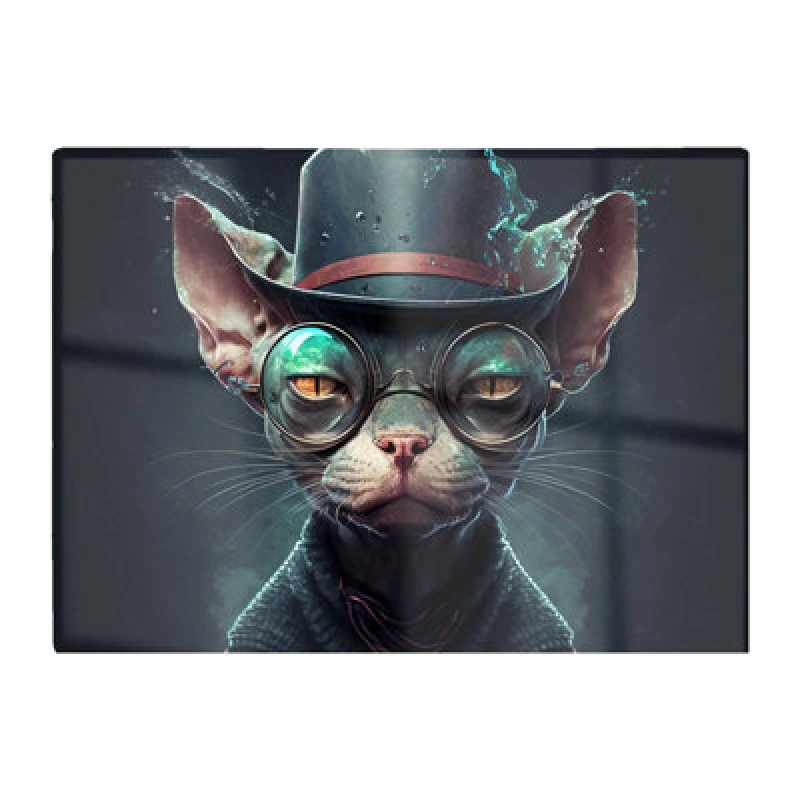 Image of Warren Reed Designer Sphynx Cat With Glases Splashart Chopping Board