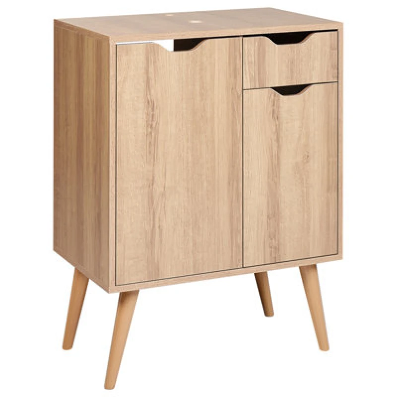 Image of Beliani Washbasin Cabinet Canoas 60 Cm Light Brown