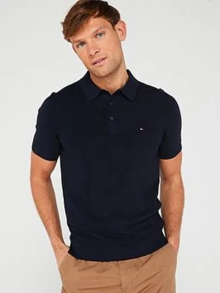 Image of Tommy Hilfiger Mens Chain Ridge Structure Polo Shirt - Desert Sky - XXL