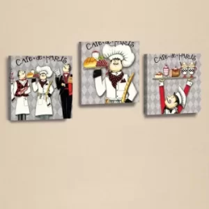 Image of AHM041 White Black Grey Red Green Decorative PU Leather Painting (3 Pieces)