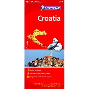 Image of Croatia - Michelin National Map 757 Map Sheet map 2012