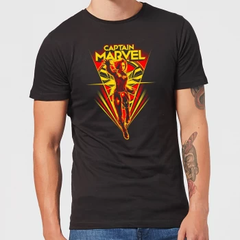 Image of Captain Marvel Freefall Mens T-Shirt - Black - 5XL
