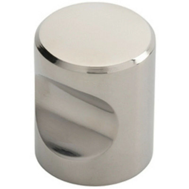 Image of Loops Cylindrical Cupboard Door Knob 25mm Diameter Polished Stainless Steel Handle Metallics unisex