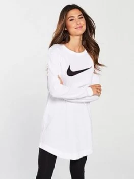 Image of Nike Sportswear Long Sleeve Tunic Top White Size M Women