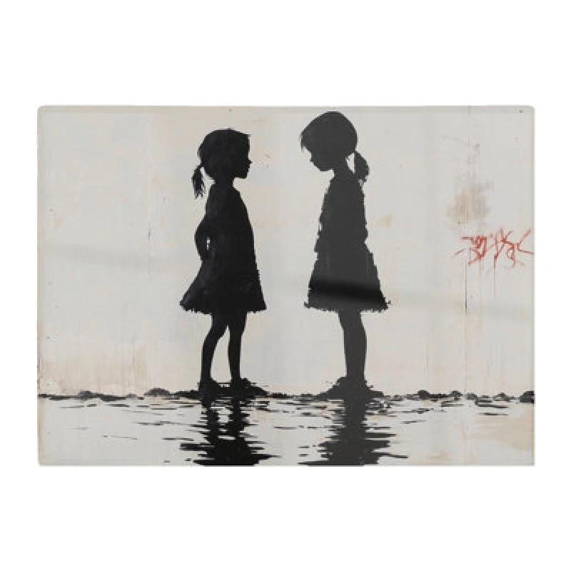 Image of Warren Reed Designer Silhouettes In The Rain Chopping Board