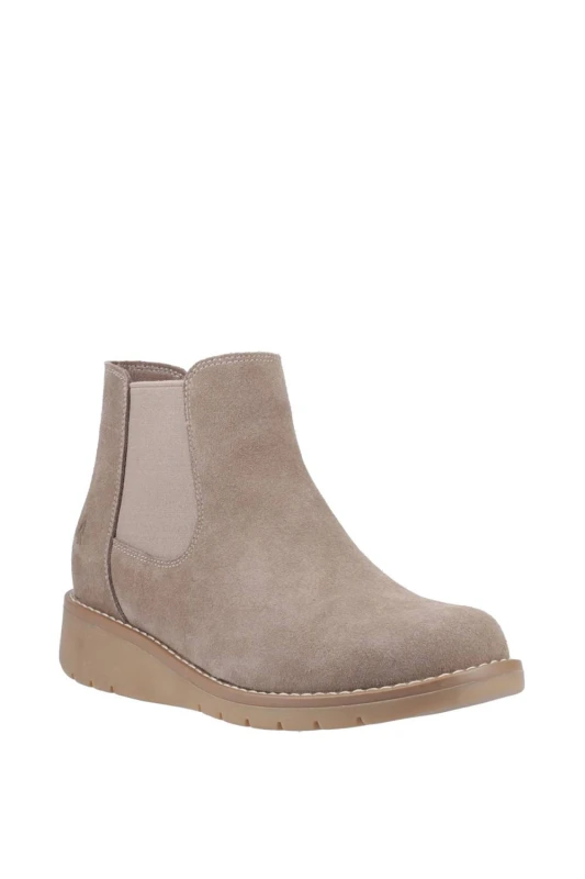 Image of Hush Puppies Womens Leonie Suede Boot in Taupe Size: 5 Taupe Female 5