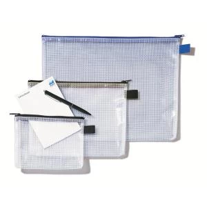 Image of Mesh Bag with Black Zip A6 Transparent - Outer Carton of 10