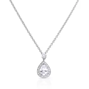 Image of Diamonfire Silver Zirconia Pave Teardrop Necklace