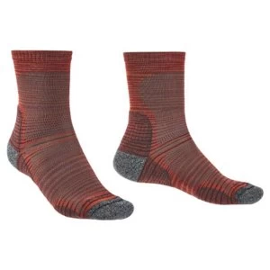 Image of Bridgedale HIKE Ultra Light Merino Performance Pattern Mens - Medium Multi Orange