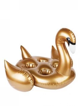 Image of Sunnylife Inflatable Drinks Holder Gold Swan SS18, One Colour, Women