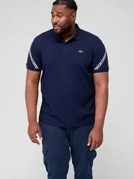 Image of Lacoste Taping Polo Shirt - Navy, Size XL, Men