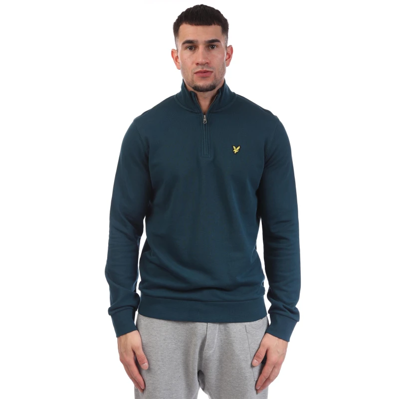 Image of Lyle and Scott Loopback Quarter Zip Sweatshirt Blue male 2XL