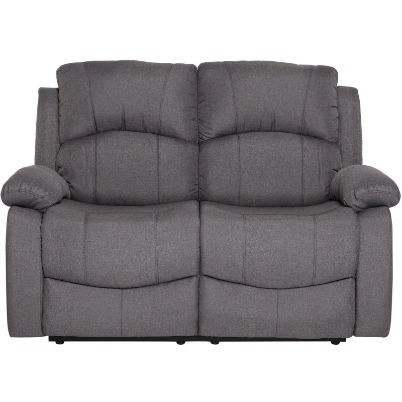 Image of Homelife Canterbury Grey Fabric 2 Seater Recliner Sofa Grey unisex One Size