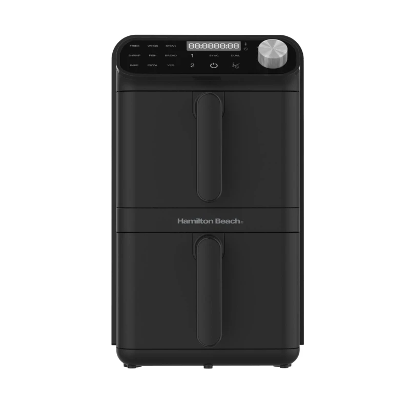 Image of Hamilton Beach XXL Dual Stack 2 Drawer Air Fryer in Black Unisex