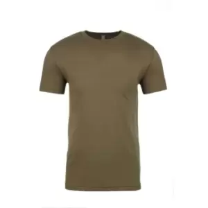 Image of Next Level Adults Unisex Suede Feel Crew Neck T-Shirt (L) (Military Green)