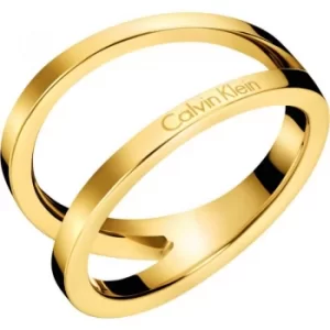Image of Ladies Calvin Klein Gold Plated Size N Outline Ring