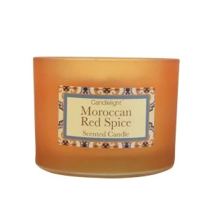 Image of Moroccan Red Spice 2 Wick glass filled Pot Candle Red Cinnamon Scent